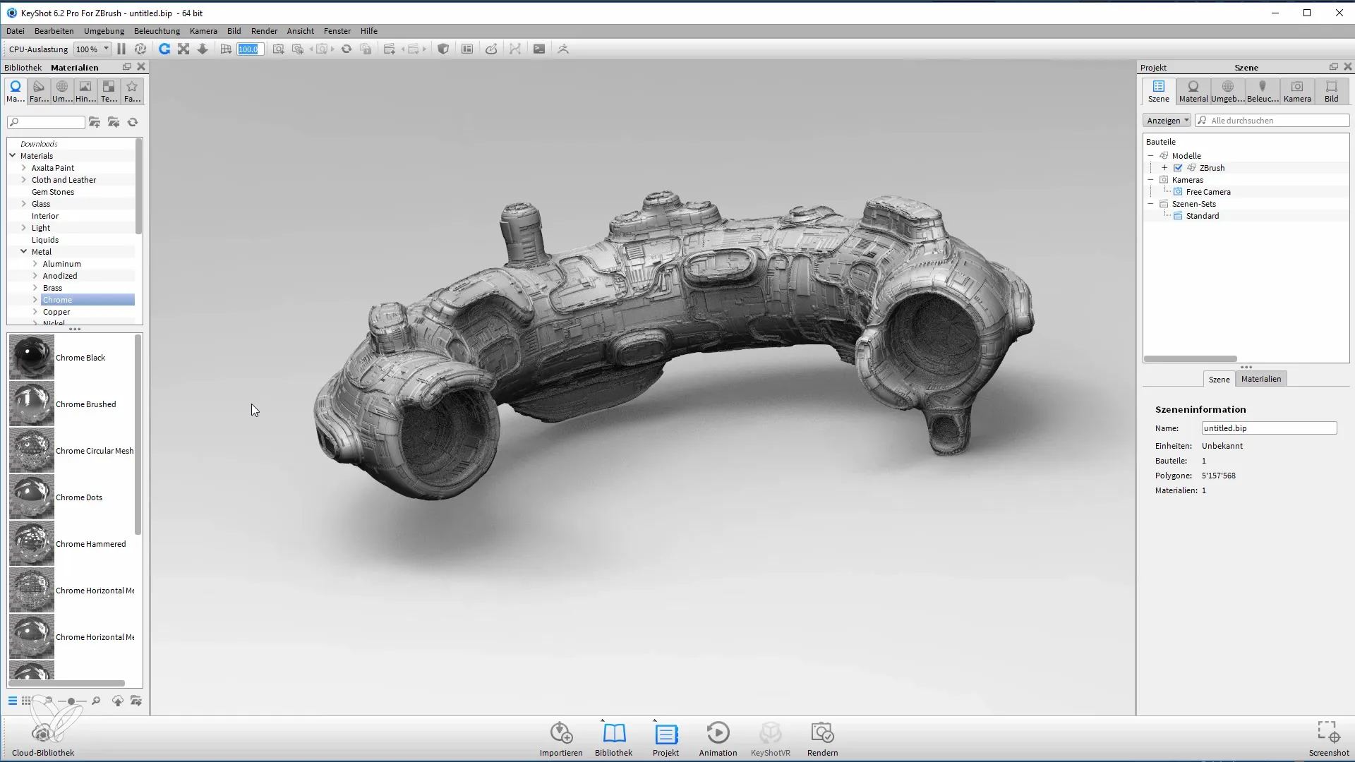 Merender model ZBrush secara efektif di Keyshot