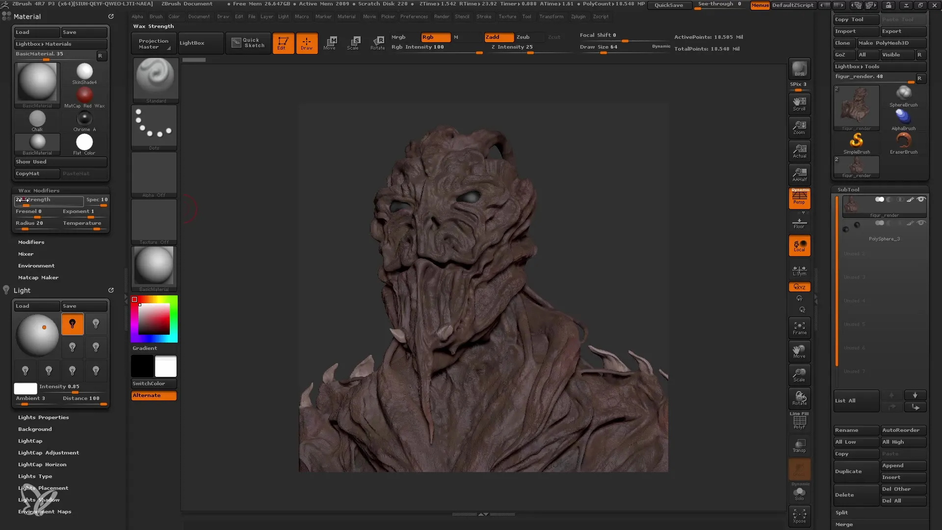 Rendiranje tehnike v Photoshopu za začetnike v ZBrush-u