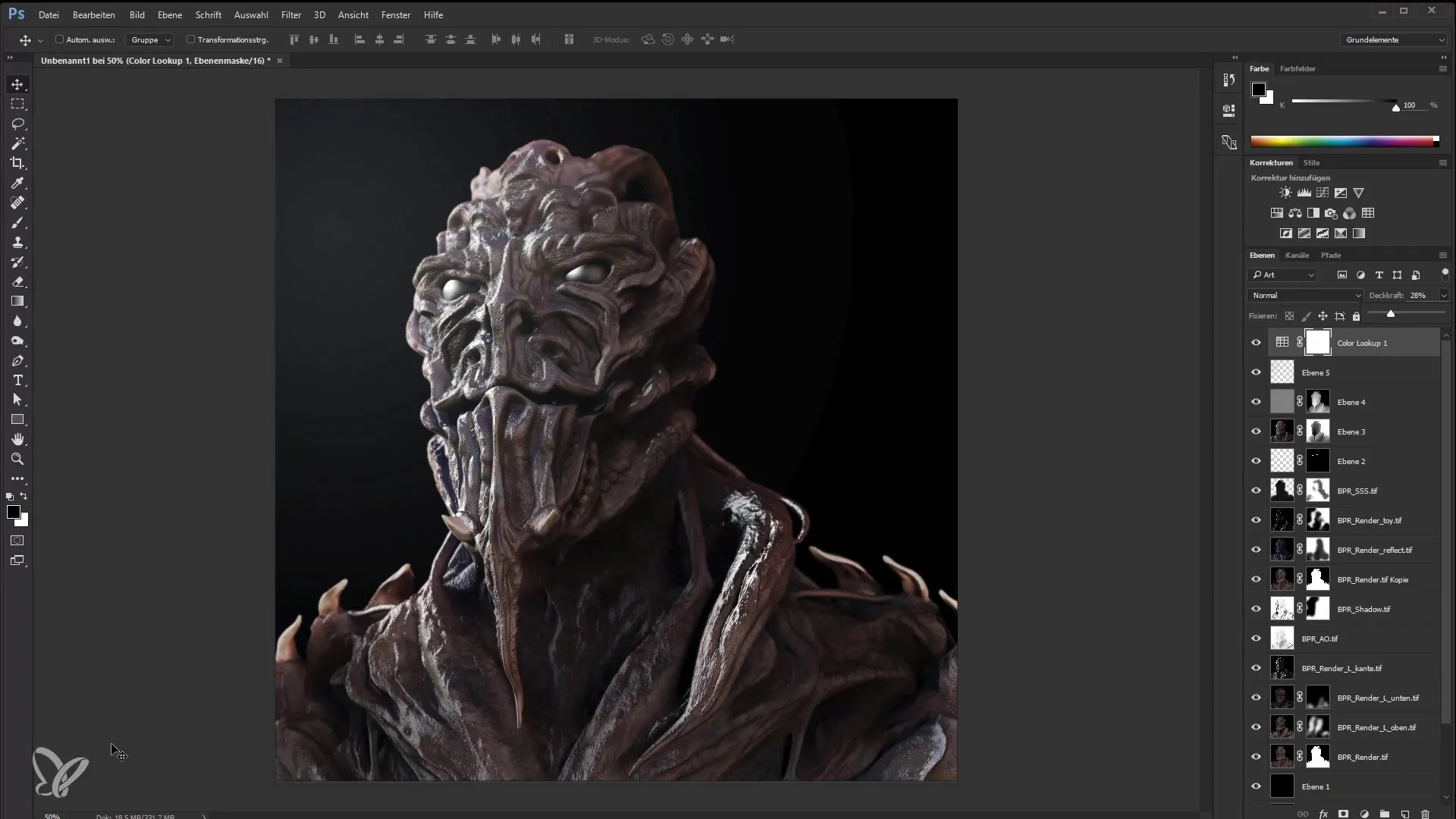 Renderske tehnike v Photoshopu za začetnike v ZBrush-u