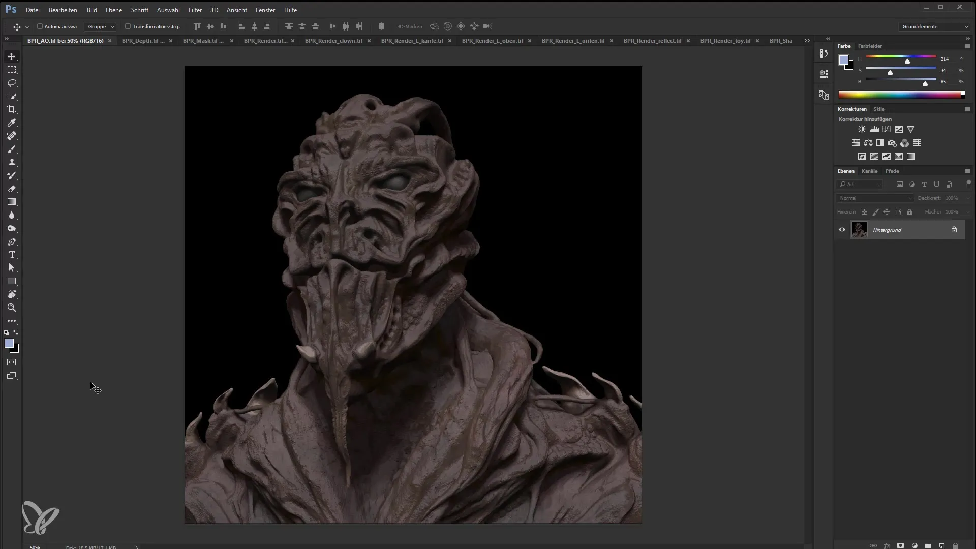 Rendrno tehniko v Photoshopu za začetnike v ZBrush