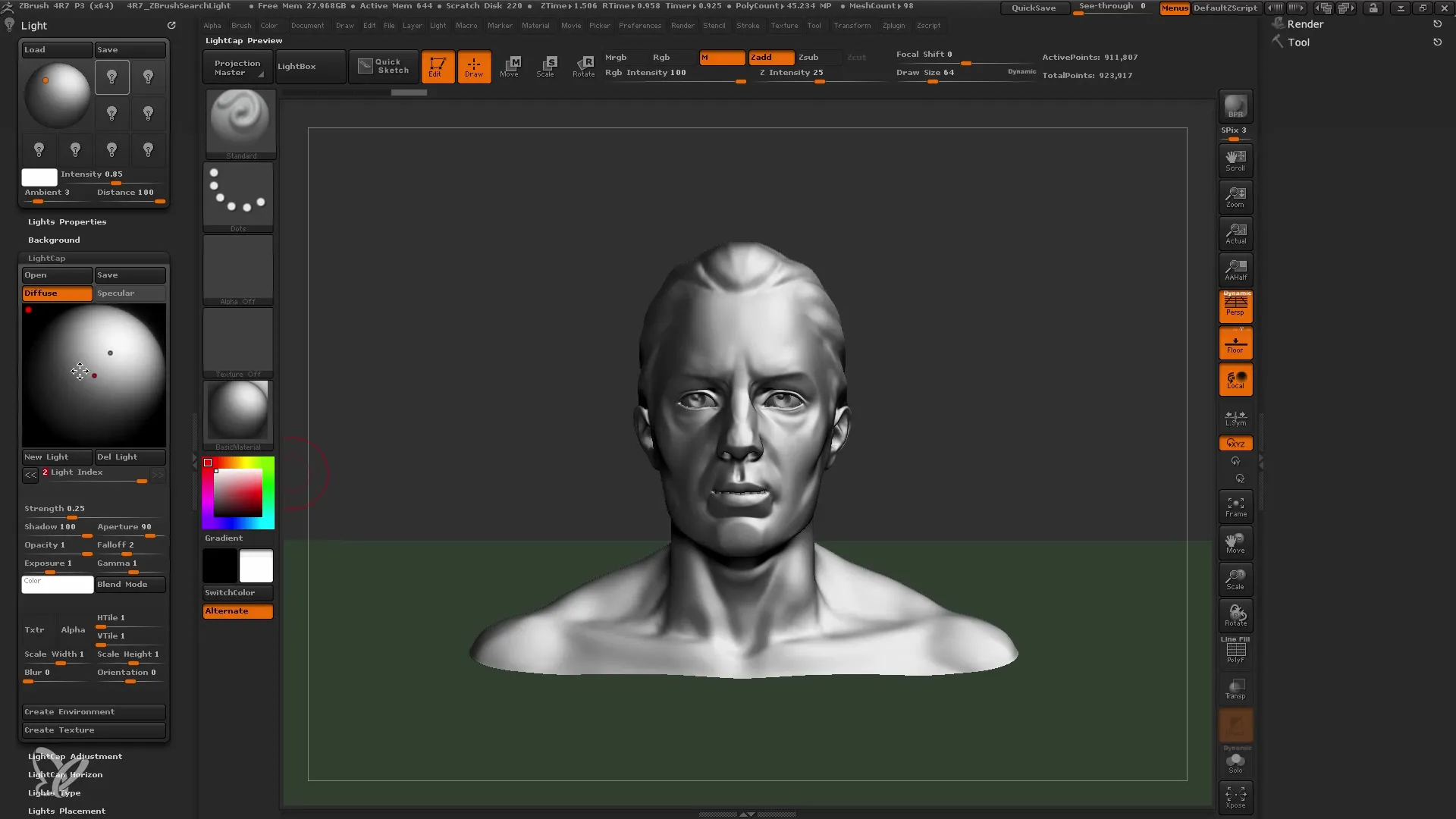 Optimiere dein Lichtsetup in ZBrush mit Lightcaps