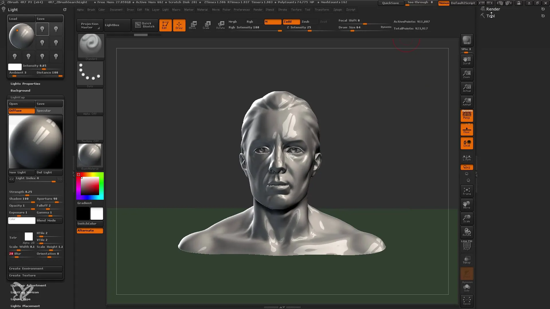 Optimeeri oma valgustusseade ZBrushis Lightcapsi abil