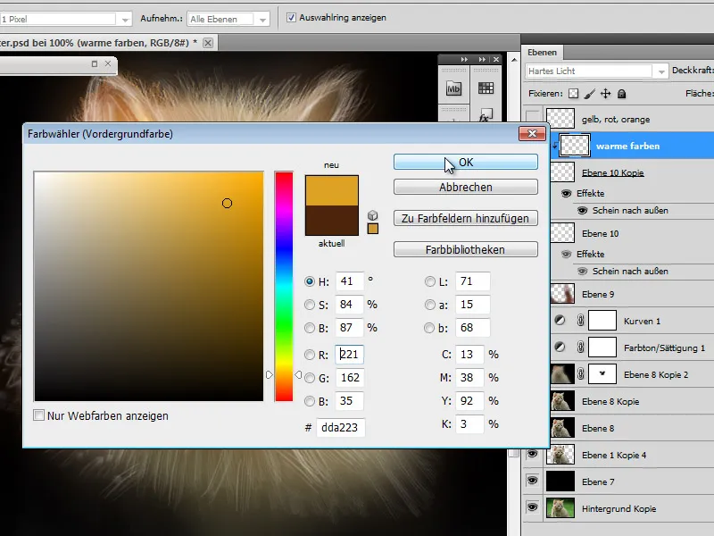Luminous contour effect Luminous contour effect