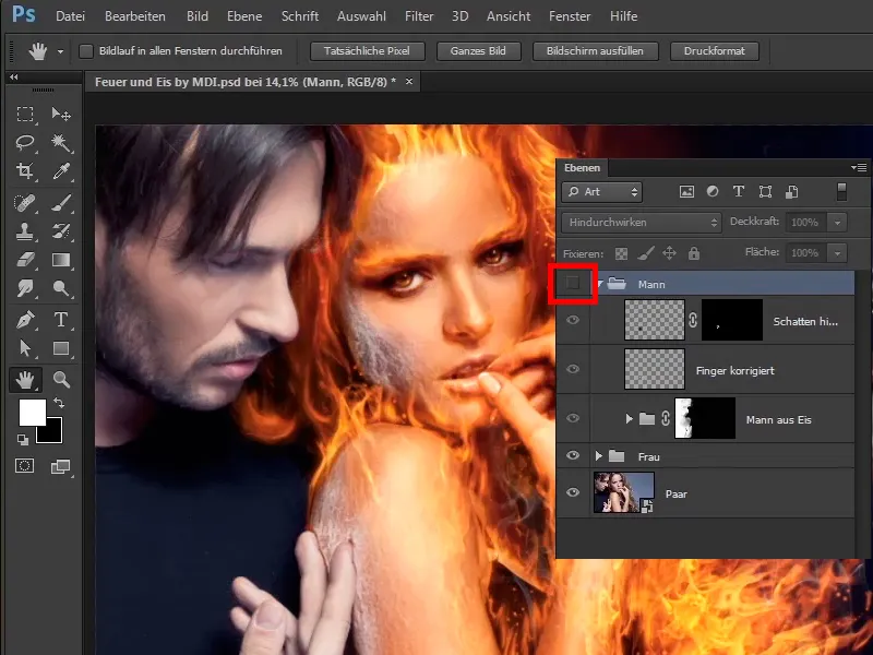 Photoshop-Composing - Api dan Es - Bagian 11 - Kabut Es dan Penyesuaian Warna