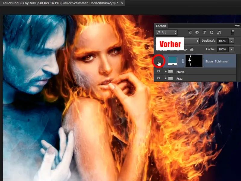 Photoshop-Composing - Api dan Es - Bagian 11 - Kabut Es dan Penyesuaian Warna