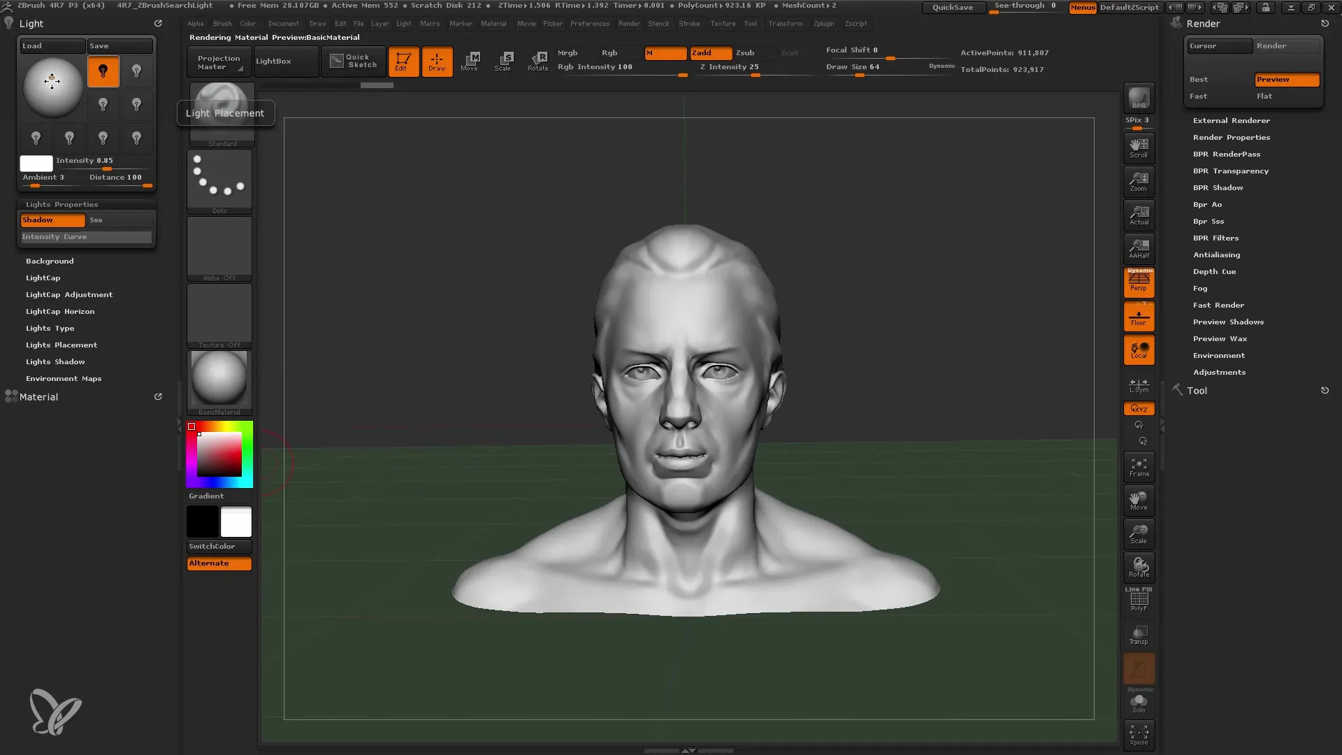 Učinkovito osvetljevanje v ZBrush: Tvoj vodnik