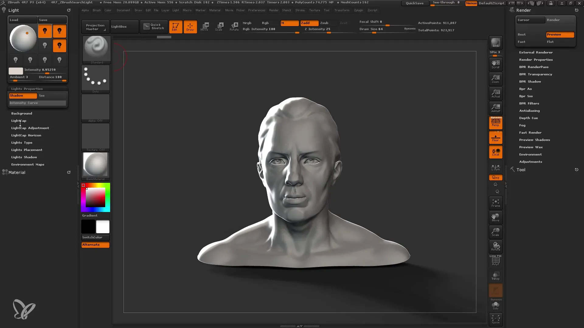 Pencahayaan yang efektif di ZBrush: Panduan Anda