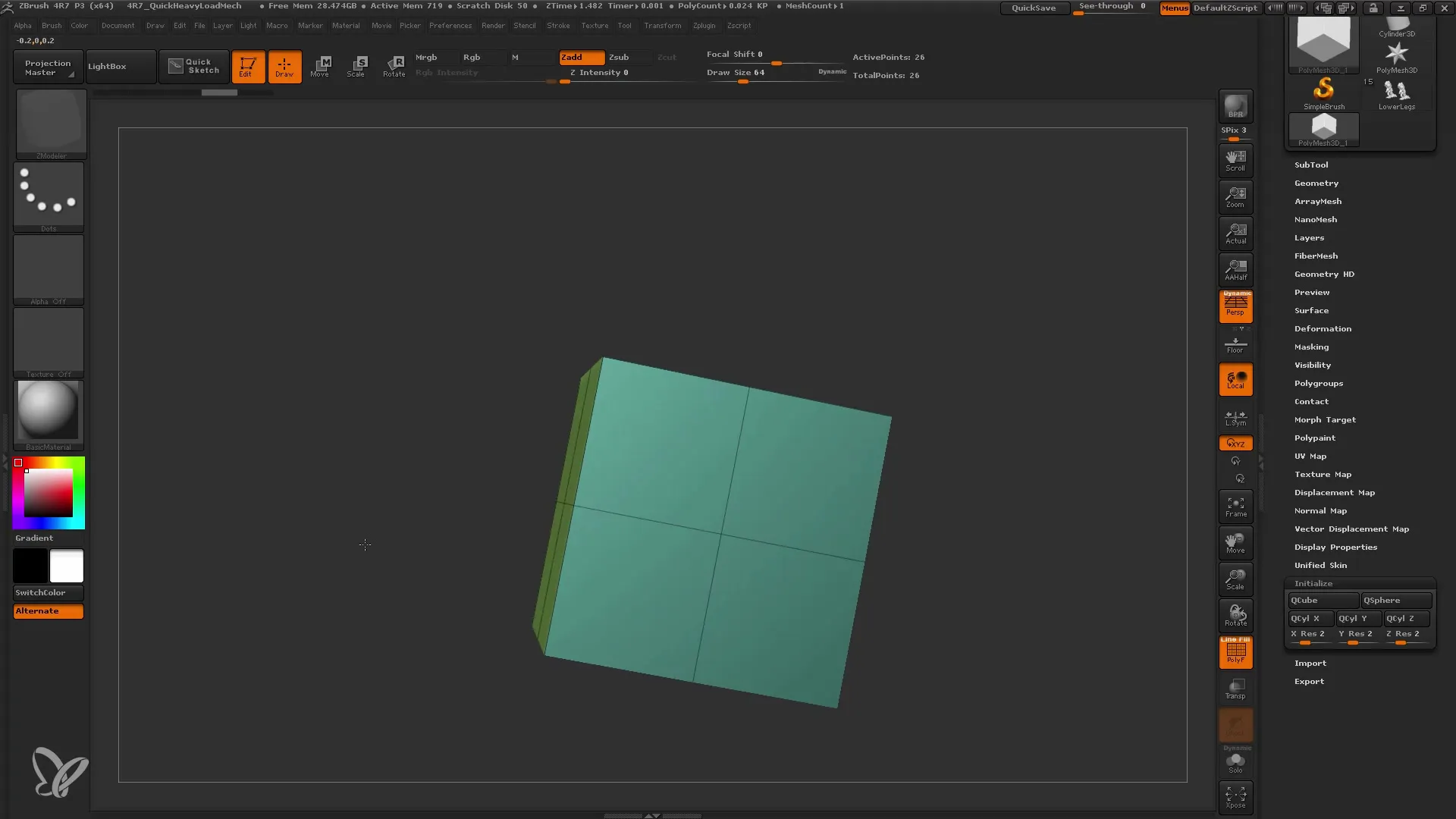 ZModeler in ZBrush: Der Einstieg ins Low-Poly-Modelling