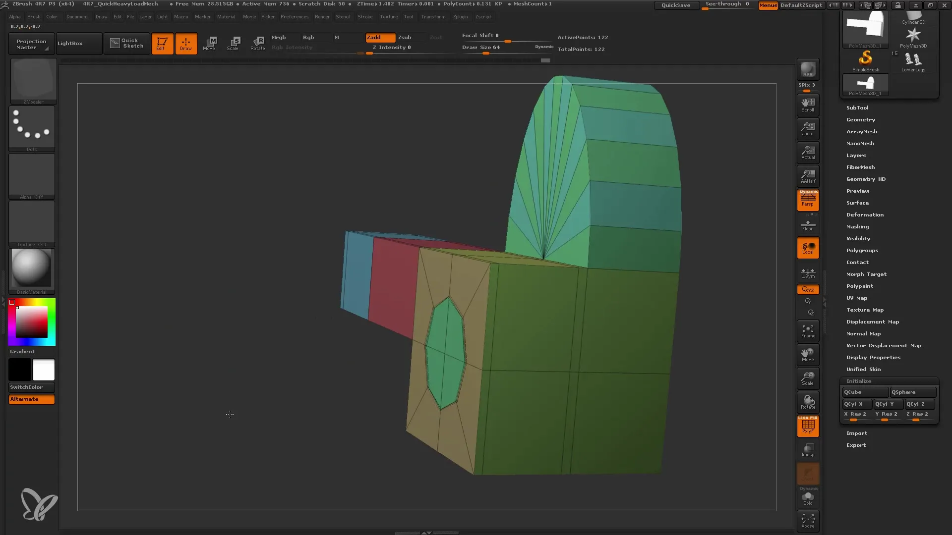 ZModeler di ZBrush: Memulai Low-Poly-Modelling