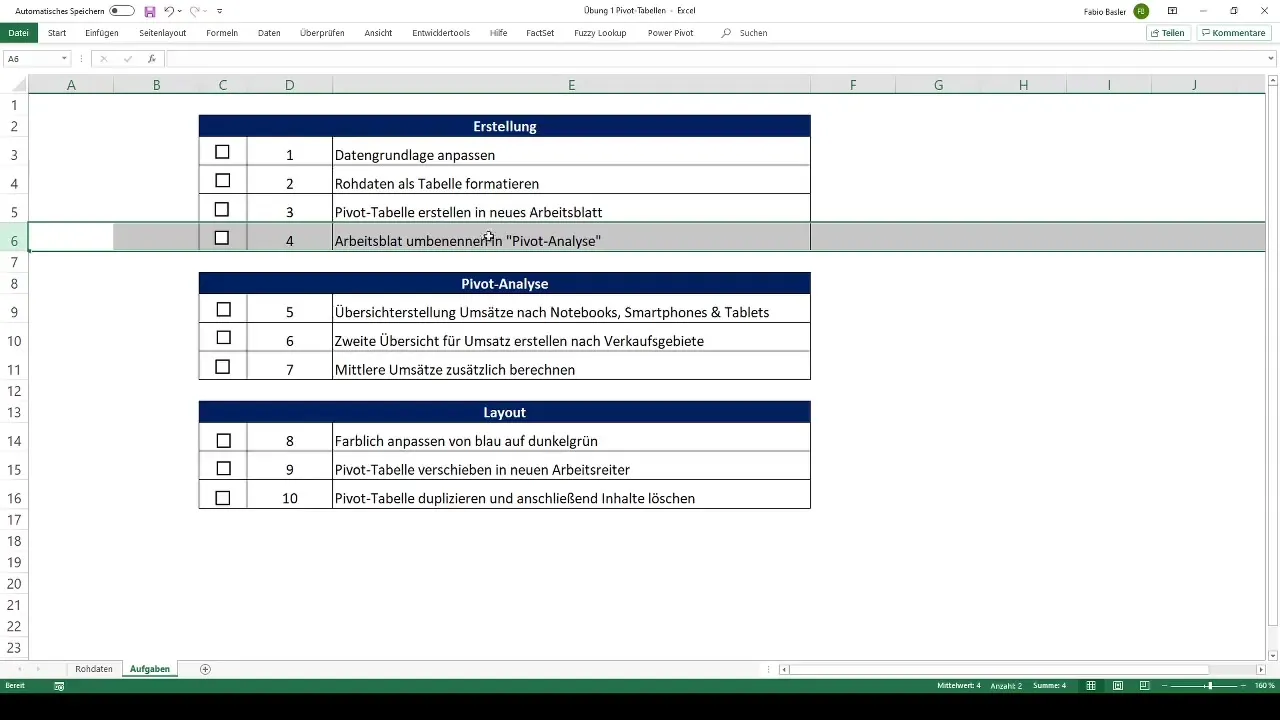 Latihan praktis tentang Tabel Pivot di Excel