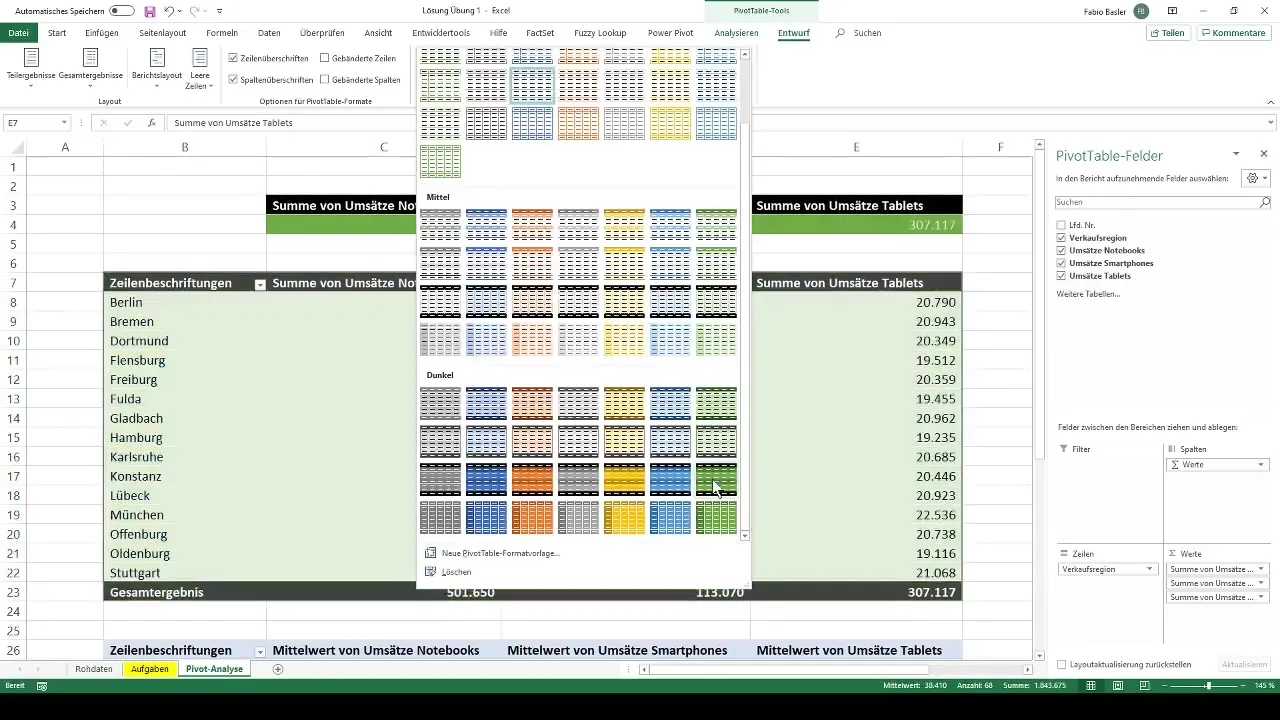 Effective creation and customization of pivot tables in Excel