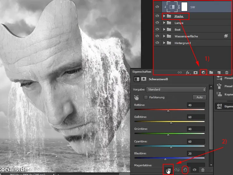 Photoshop composing - The oracle of the sea - Part 11: Image look and highlights + shadows