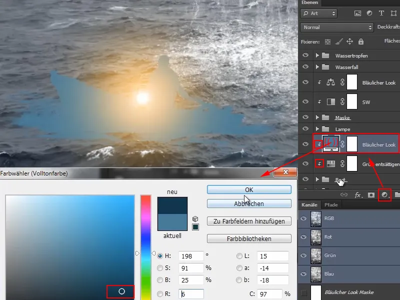 Photoshop composing - The oracle of the sea - Part 11: Image look and highlights + shadows