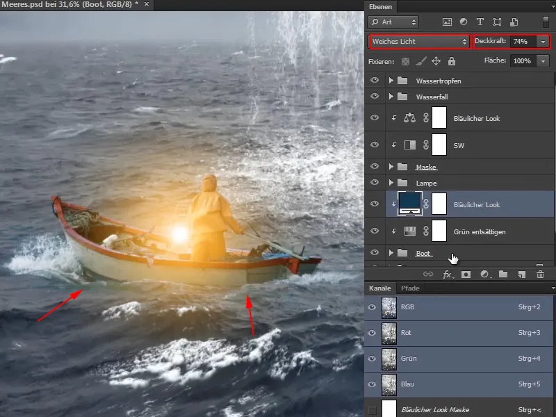 Photoshop composing - The oracle of the sea - Part 11: Image look and highlights + shadows