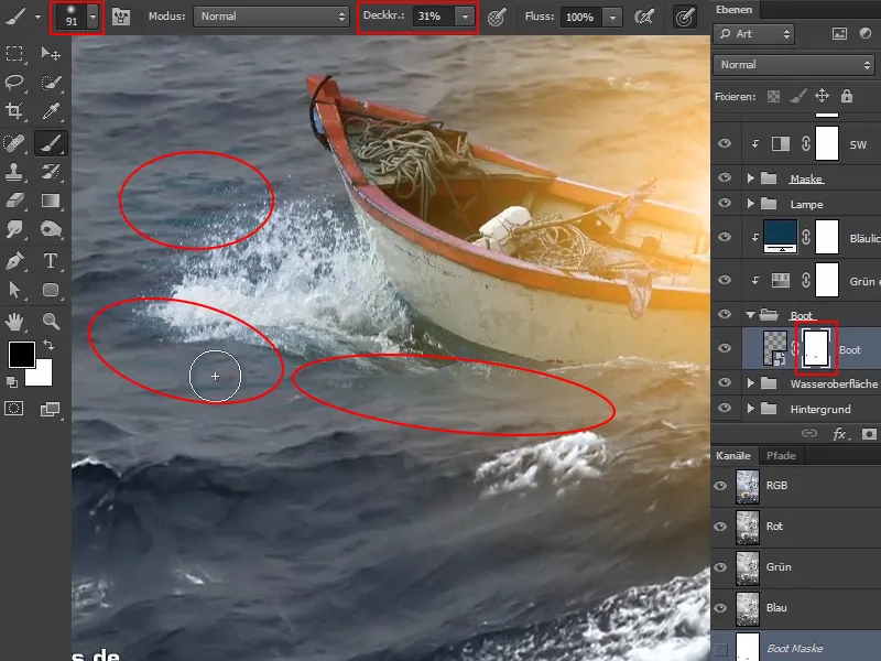 Photoshop composing - The oracle of the sea - Part 11: Image look and highlights + shadows