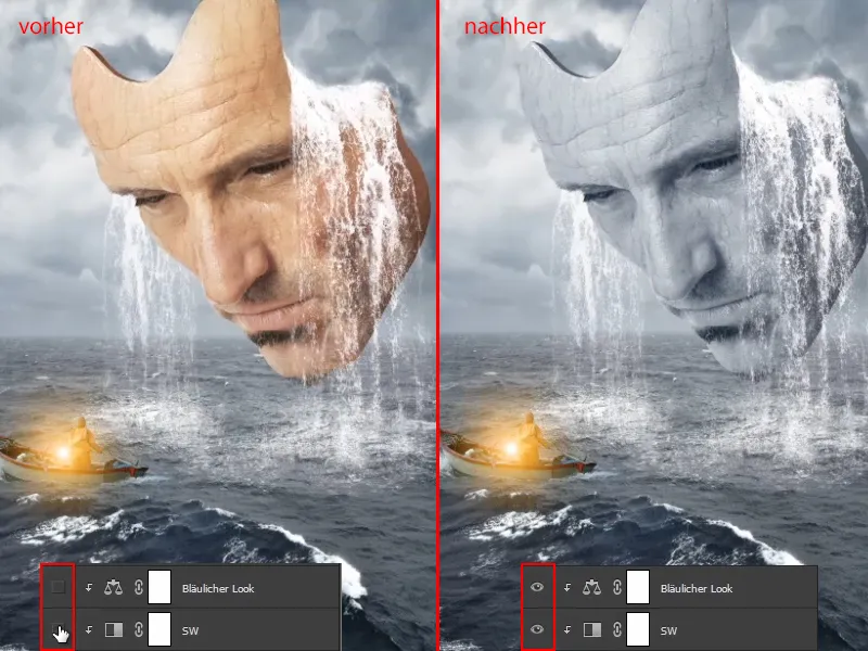 Photoshop composing - The oracle of the sea - Part 11: Image look and highlights + shadows