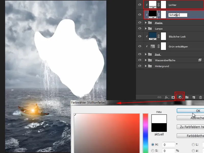 Photoshop composing - The oracle of the sea - Part 11: Image look and highlights + shadows