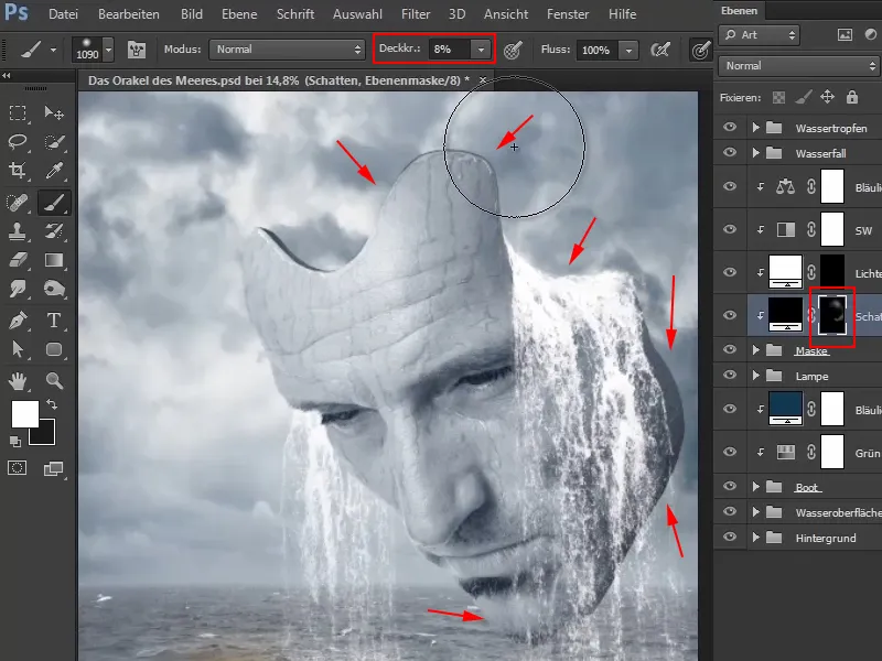 Photoshop composing - The oracle of the sea - Part 11: Image look and highlights + shadows