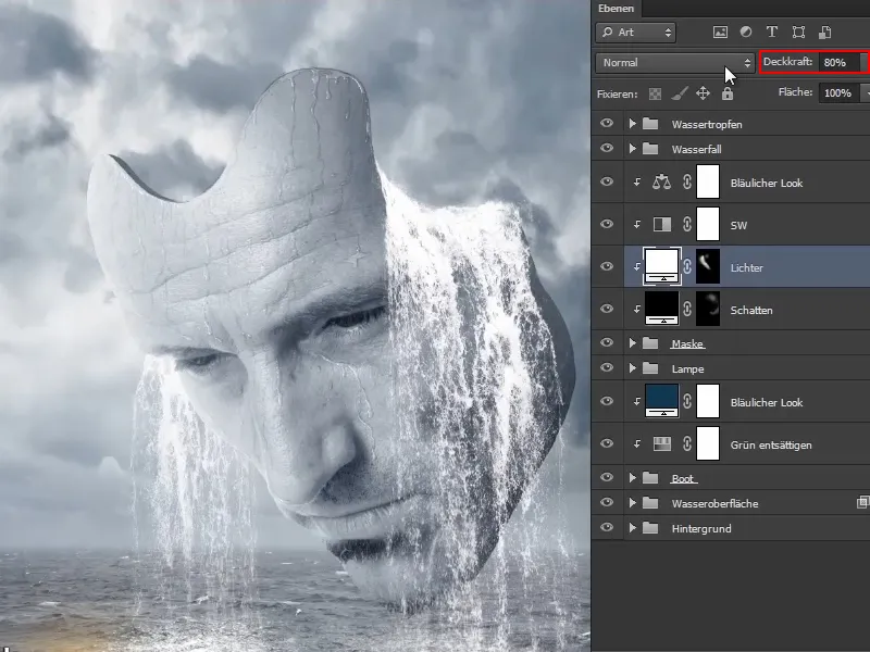 Photoshop composing - The oracle of the sea - Part 11: Image look and highlights + shadows