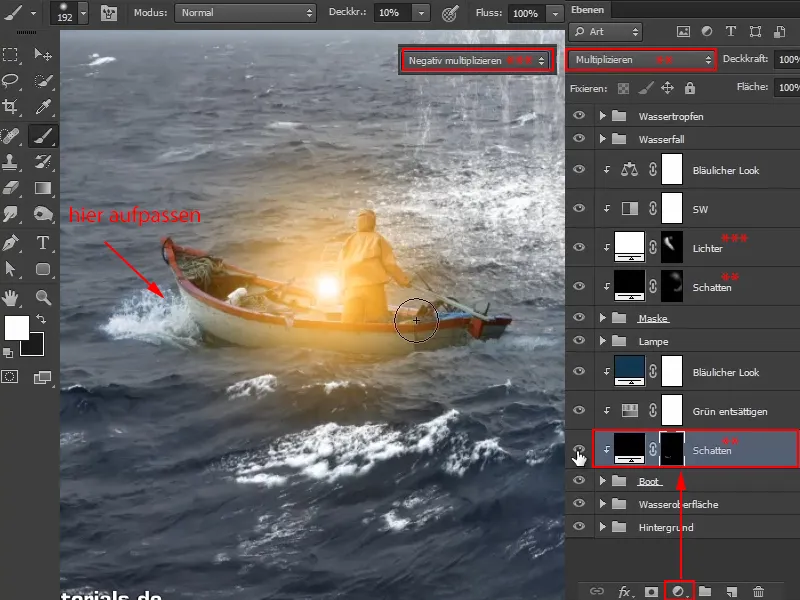 Photoshop composing - The oracle of the sea - Part 11: Image look and highlights + shadows