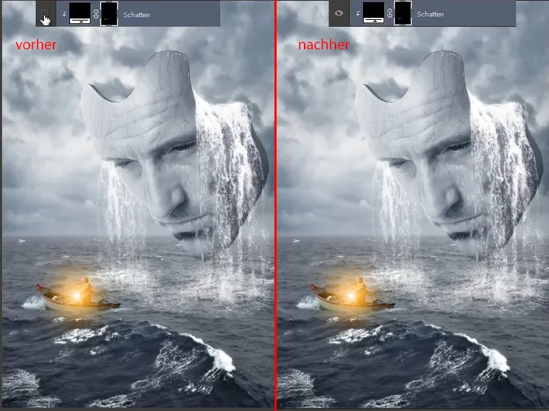 Photoshop composing - The oracle of the sea - Part 11: Image look and highlights + shadows