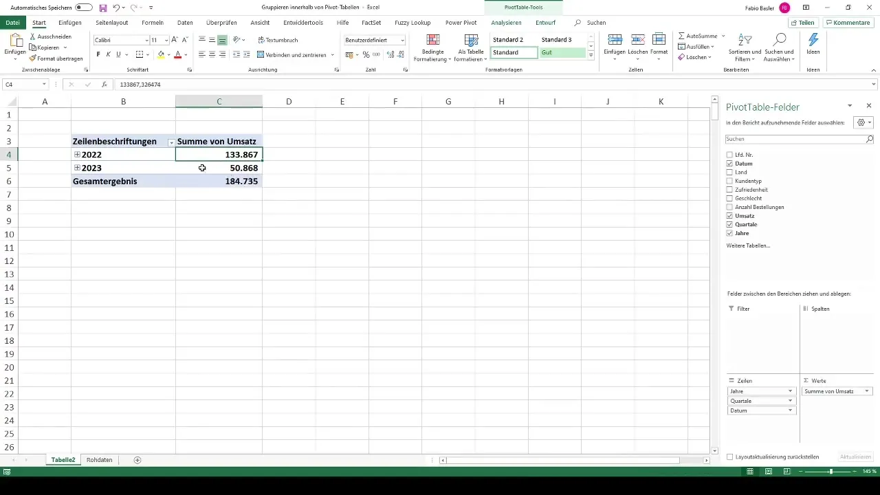 Effectively using pivot tables – designing individual groupings