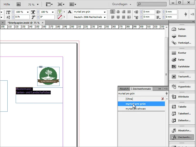 Lage brevpapir i klassisk/moderne og lekent design i Adobe InDesign.