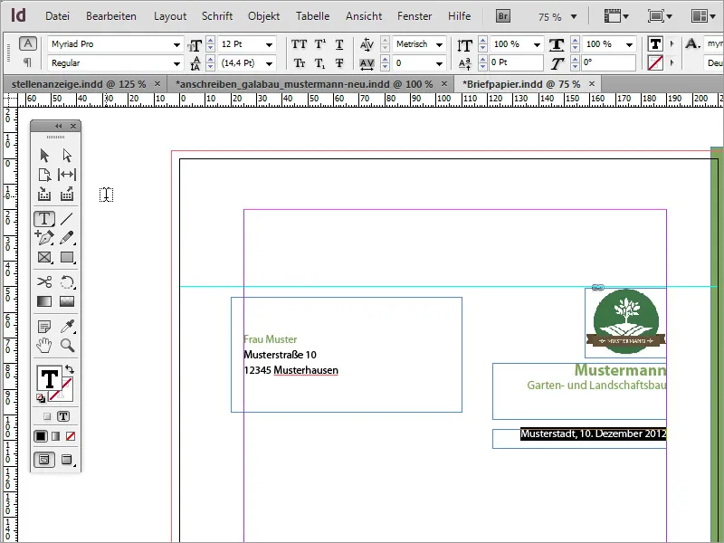 Zaprojektować papier firmowy klasyczny/nowoczesny i zabawny w programie Adobe InDesign.