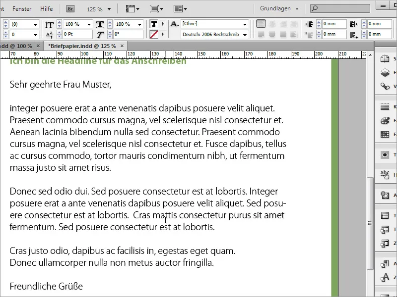 Concevoir un papier à lettres classique/moderne et ludique dans Adobe InDesign