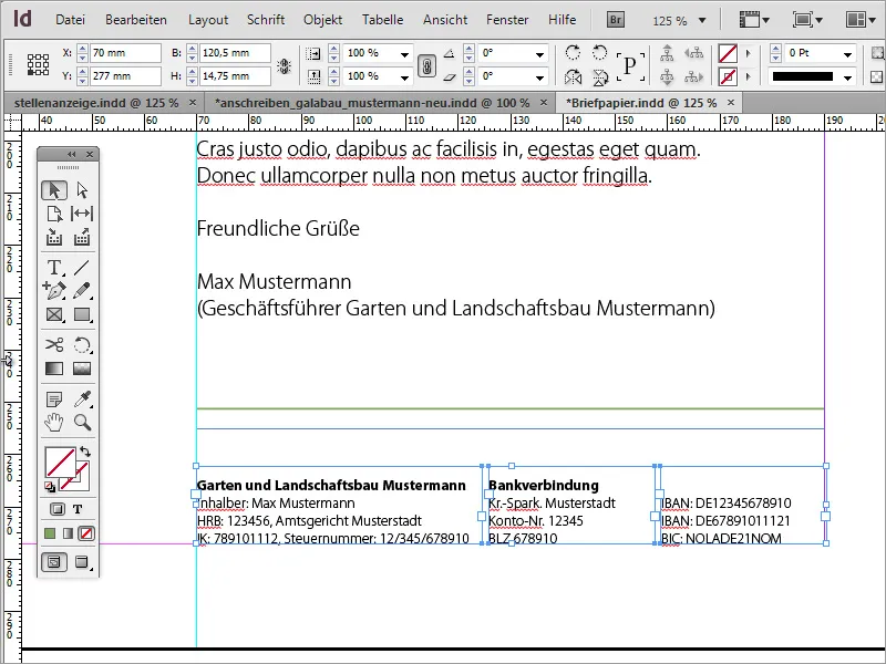 Zaprojektować papier firmowy klasyczny/nowoczesny i zabawny w programie Adobe InDesign.