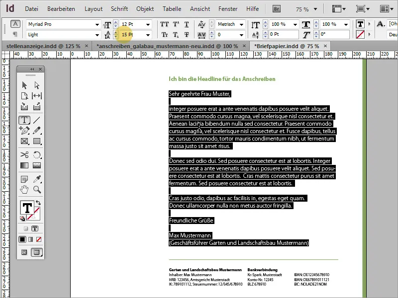 Zaprojektuj papier firmowy w stylu klasycznym/nowoczesnym i kreatywnym w programie Adobe InDesign.