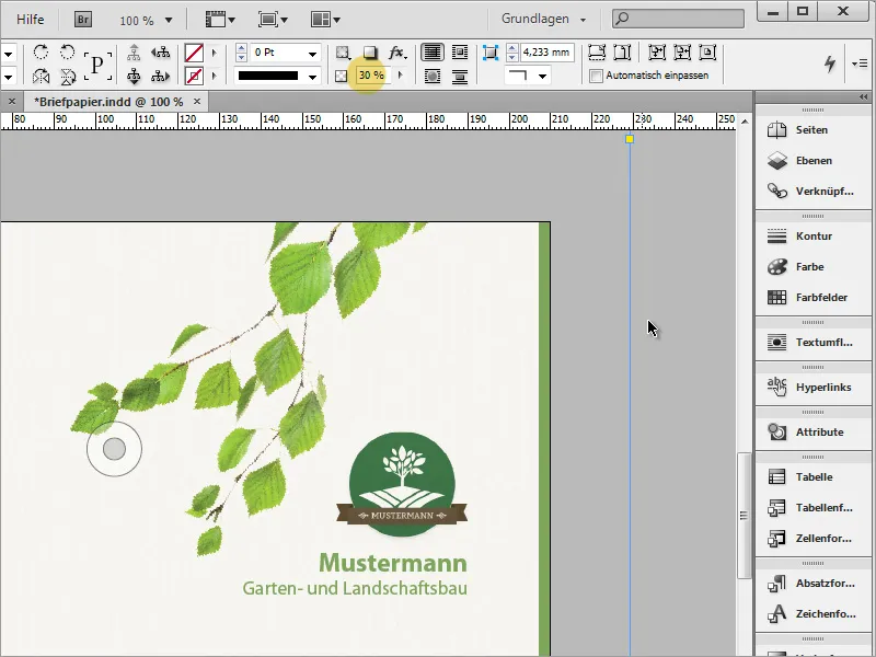 Design klassisk/moderne og lekent brevpapir i Adobe InDesign.