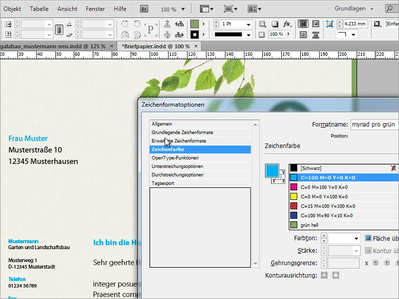 Design brevpapir i klassisk/modern og lekent i Adobe InDesign