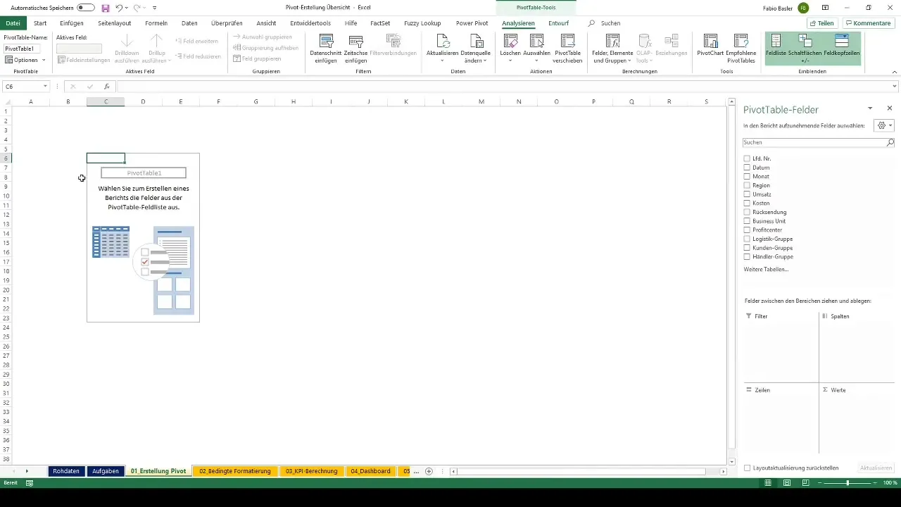 Membuat dan memformat tabel pivot di Excel