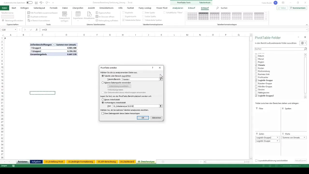 Pivot tables in Excel: Efficient data preparation and export