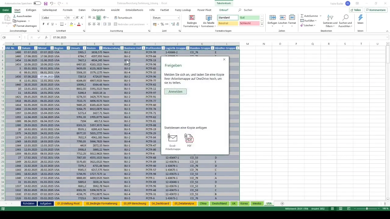 Pivot tables in Excel: Efficient data preparation and export