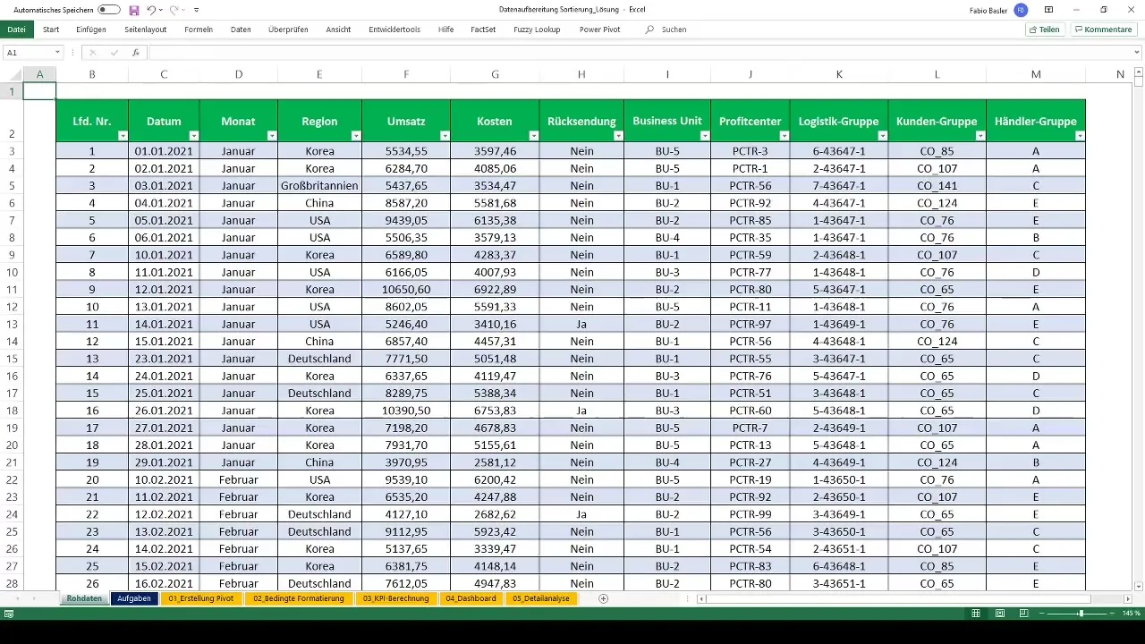 Pivot tables in Excel: Efficient data preparation and export