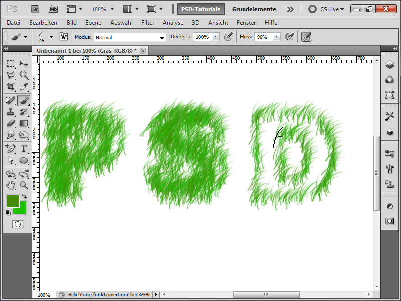 Testo di erba con pochi clic - 2 varianti