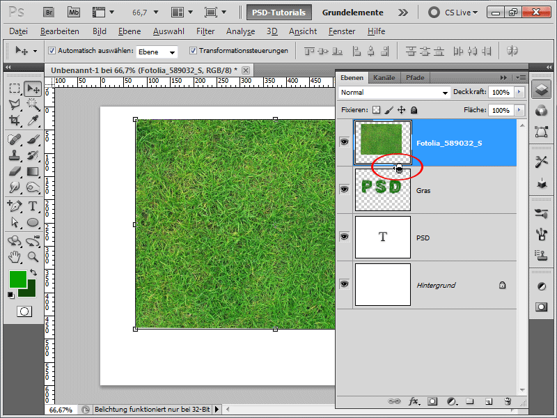 Testo con erba in pochi clic - 2 varianti