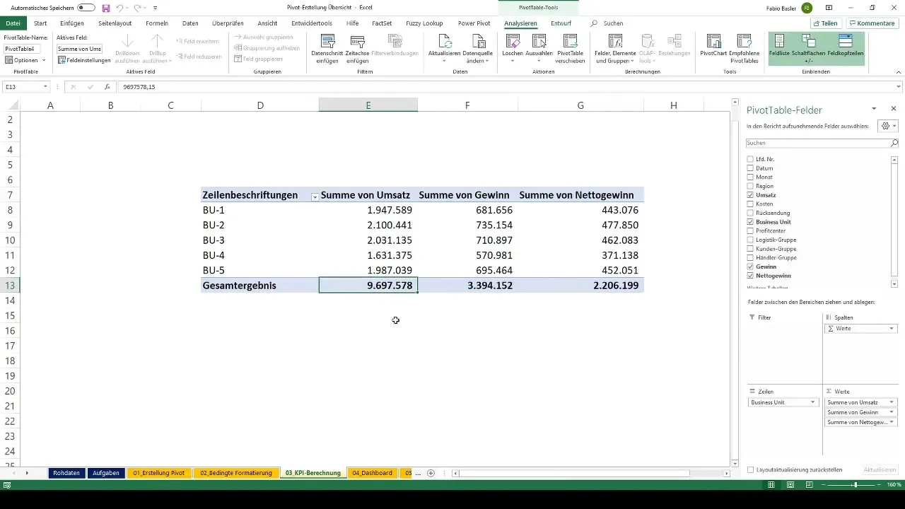 Cálculo de índices com tabelas dinâmicas no Excel