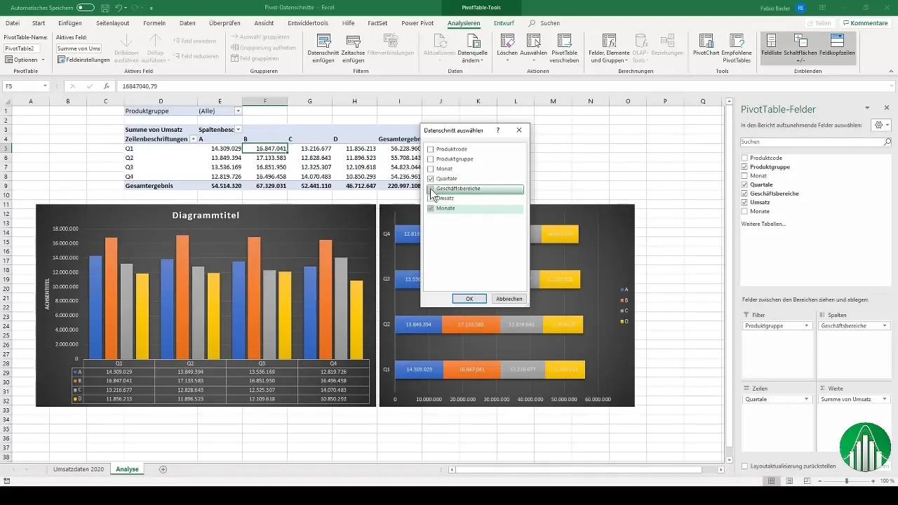 Utilização eficaz de cortes de dados em tabelas dinâmicas Excel