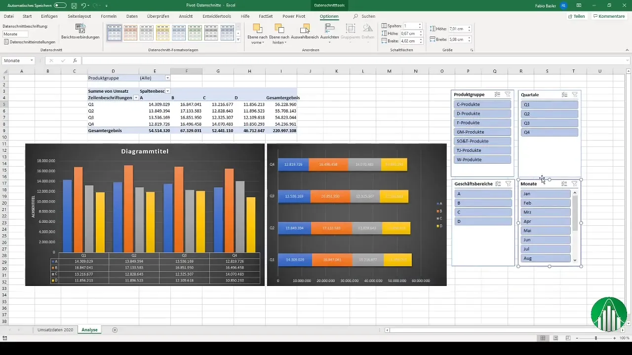 Utilização eficaz de cortes de dados em tabelas dinâmicas Excel