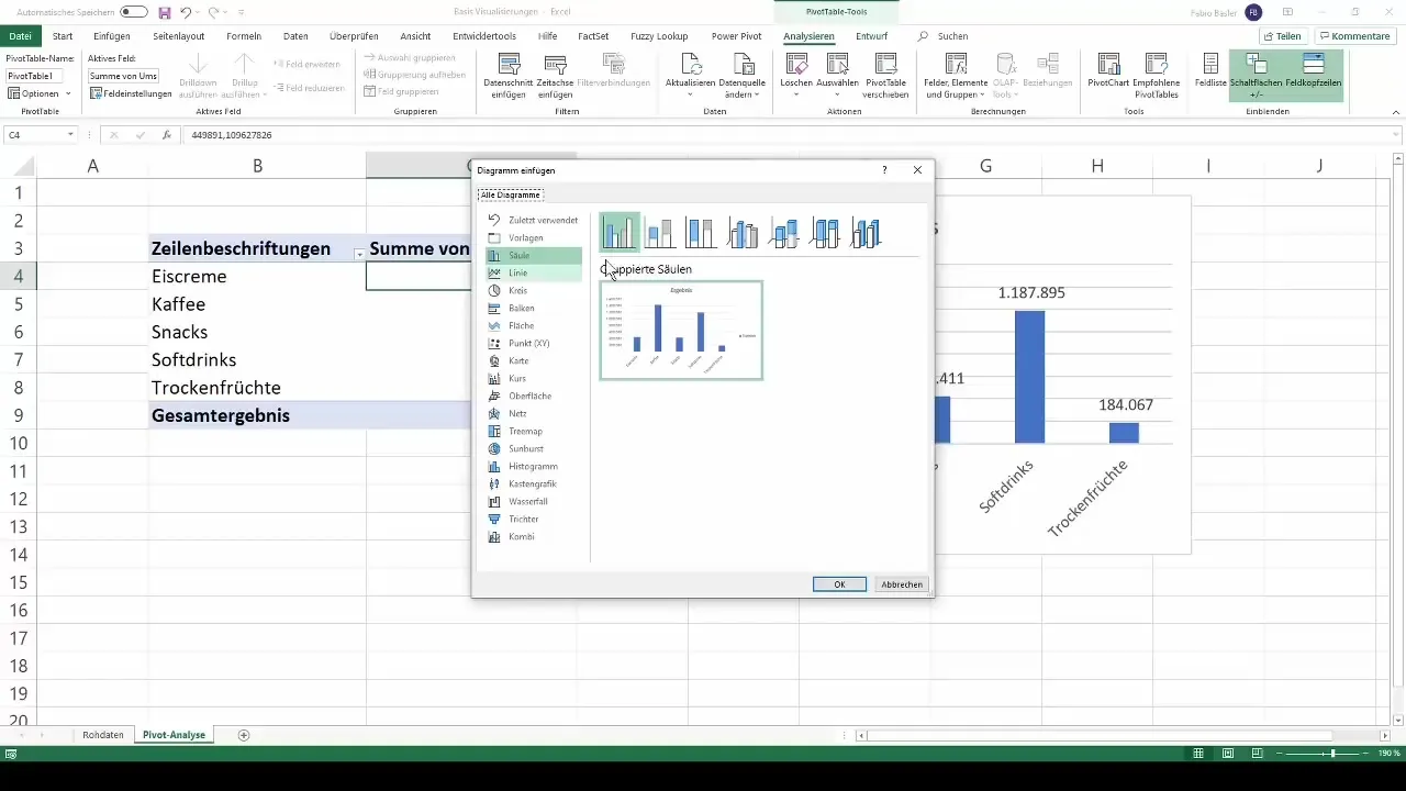 Visualisasi dengan tabel pivot di Excel