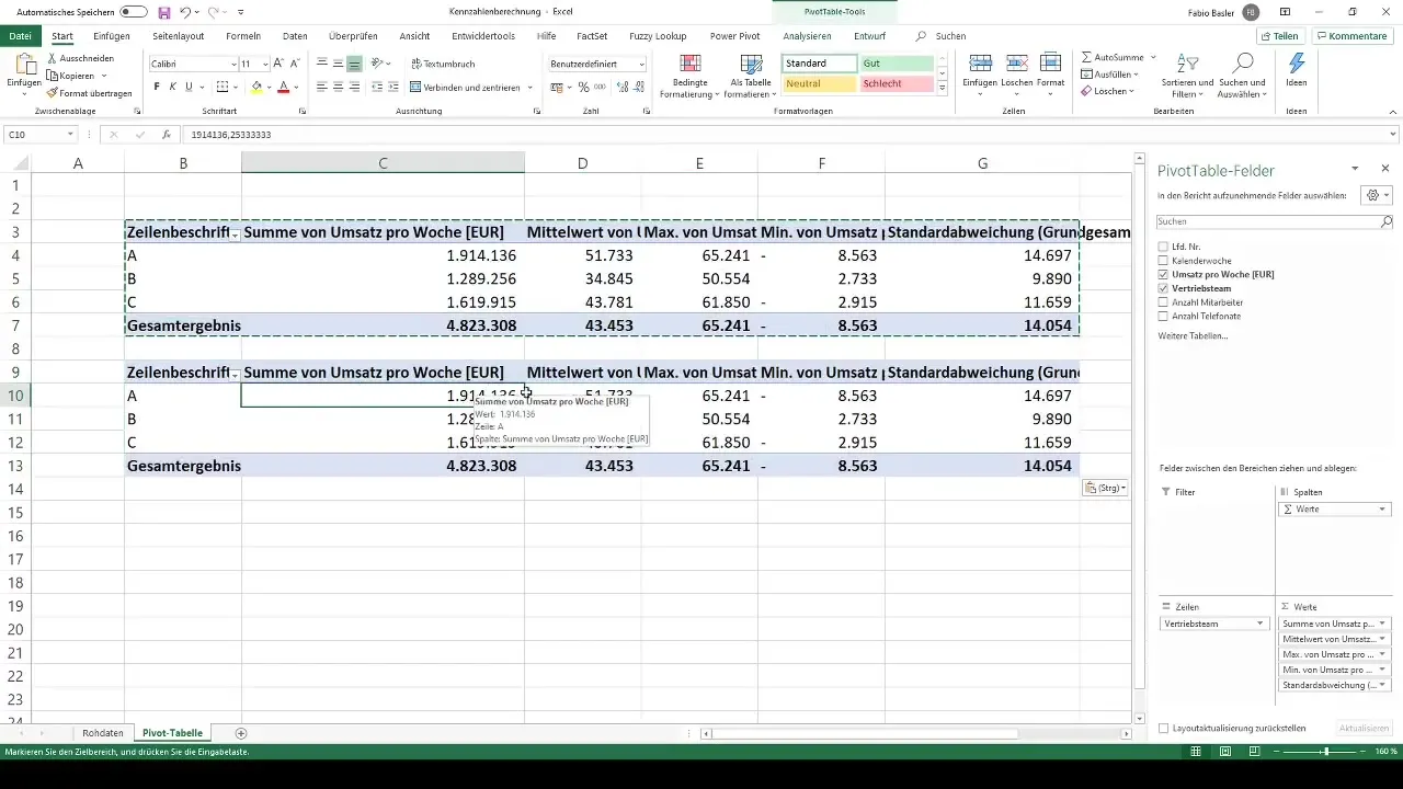 Ефективно изчисляване на показателите в Excel Pivot таблиците