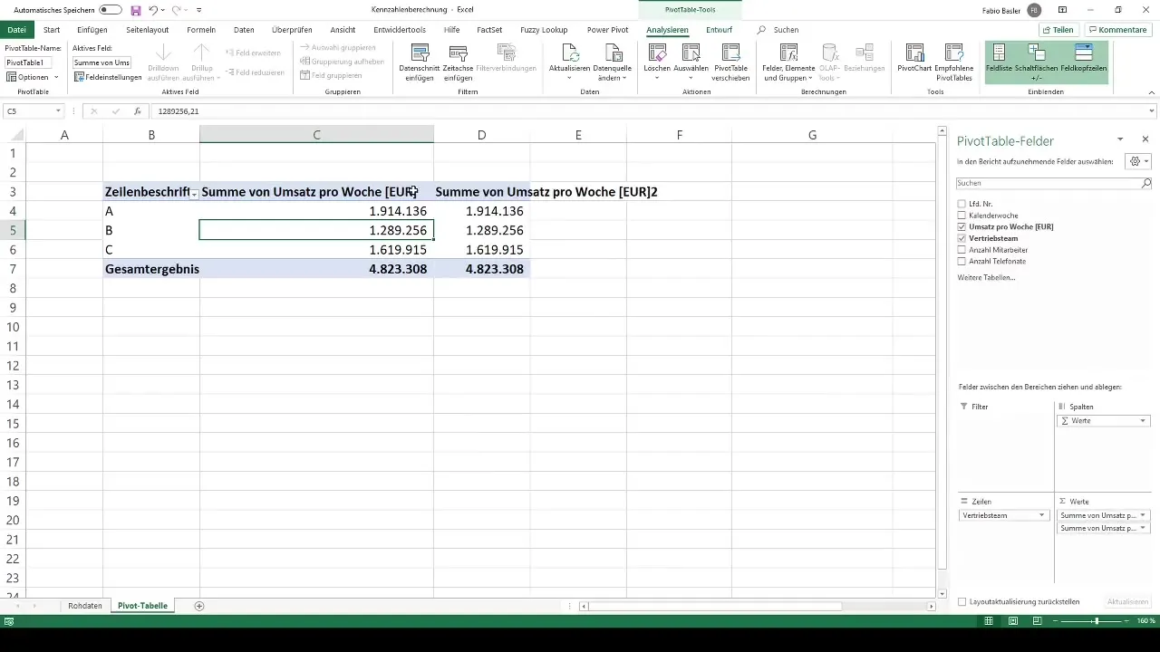 Perhitungan angka-angka kunci yang efektif dalam tabel Pivot Excel