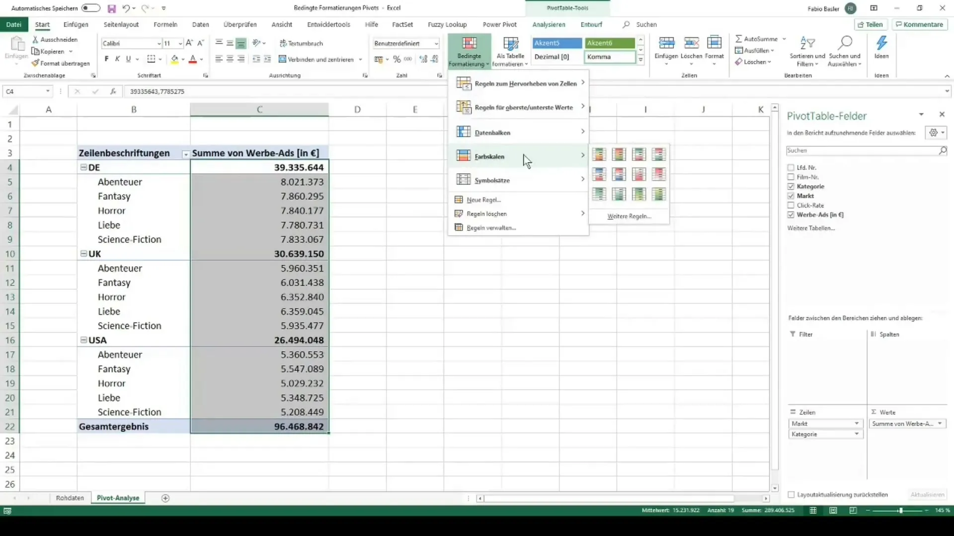 Bruk pivottabeller effektivt i Excel