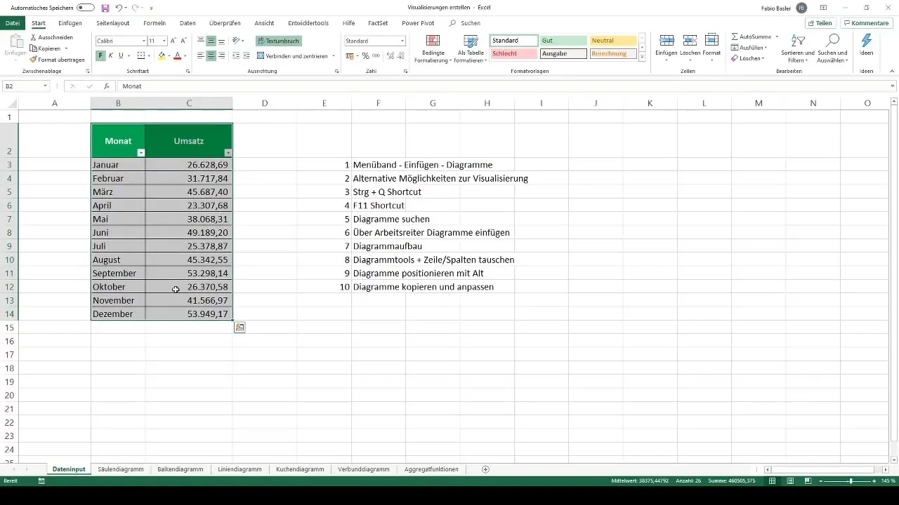 Membuat diagram yang sukses di Excel