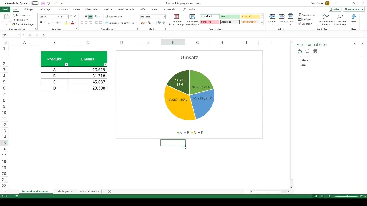 Visualiser cirkel- og ringdiagrammer effektivt i Excel