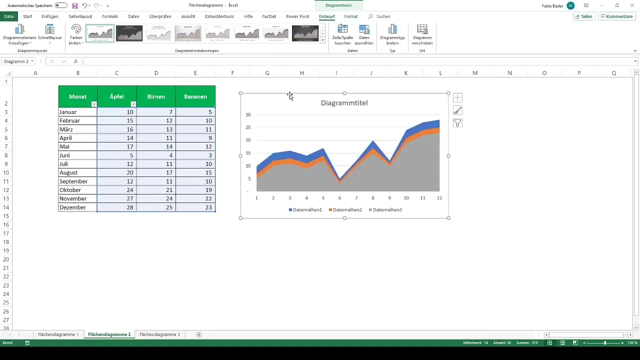 Membuat diagram area di Excel dengan mudah