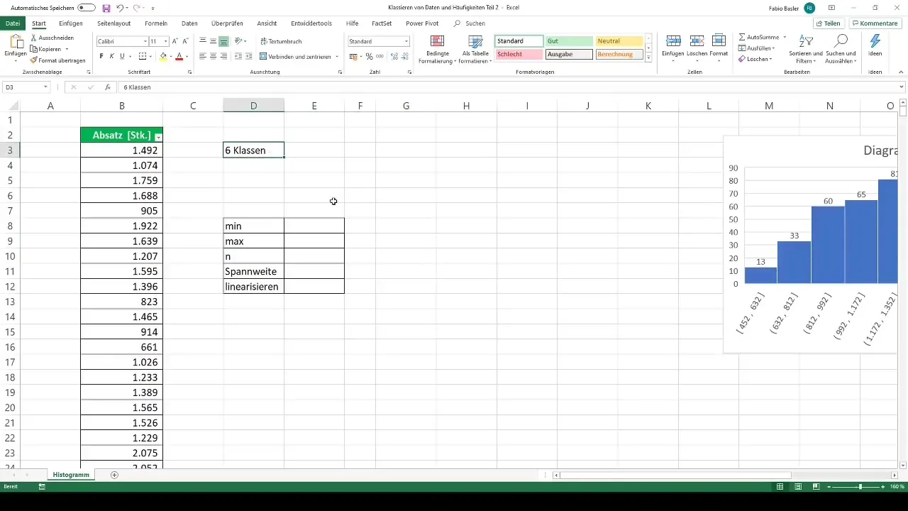 Membuat dan menganalisis histogram di Excel